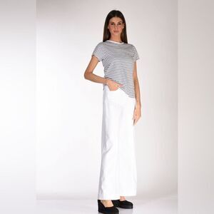 L’Agence Cotton White High Rise Wide Leg Stretch Slim Sandy Jeans White 30 NWT